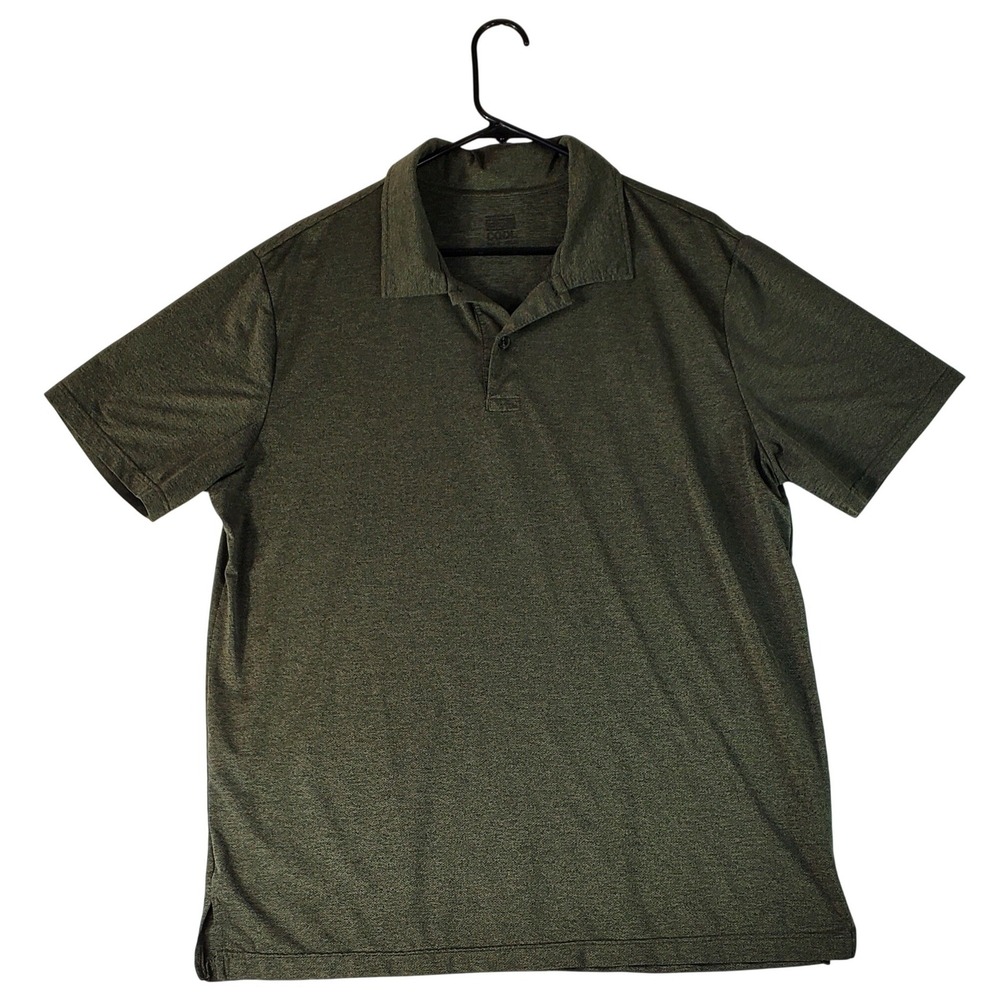 32 Degrees Cool Mens Polo‎ Shirt Olive Green Heather Short Sleeve Stretch XL